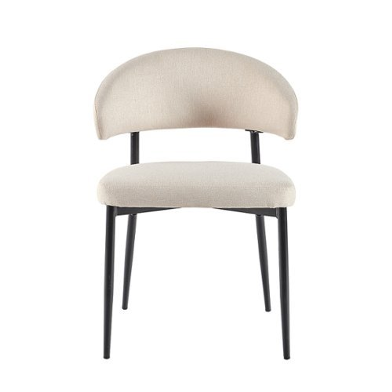 Walker Edison - Modern Curved Back Upholstered Dining Chair (2-Piece Set) - Ivory