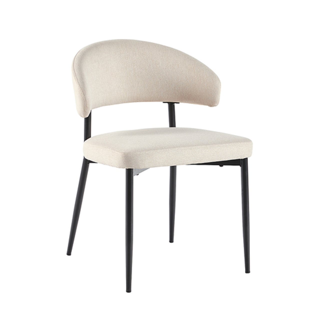 Walker Edison - Modern Curved Back Upholstered Dining Chair (2-Piece Set) - Ivory