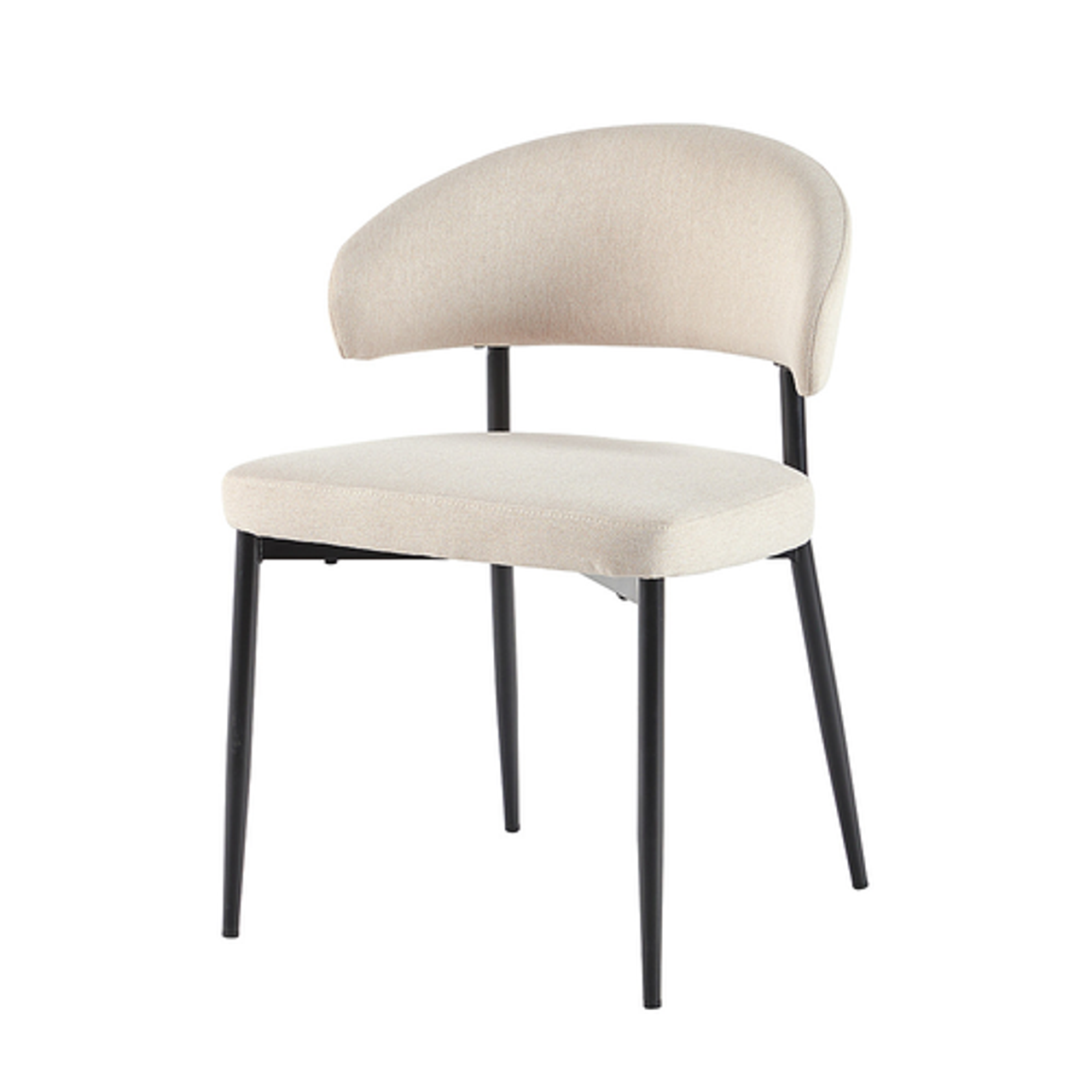 Walker Edison - Modern Curved Back Upholstered Dining Chair (2-Piece Set) - Ivory