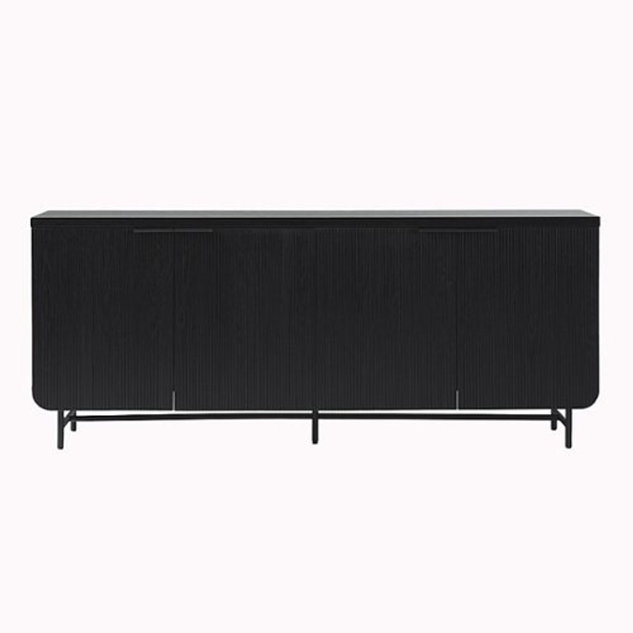 Walker Edison - Scandi 4-Door Minimalist Reeded Sideboard - Black