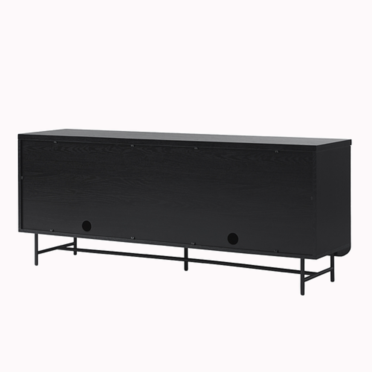 Walker Edison - Scandi 4-Door Minimalist Reeded Sideboard - Black