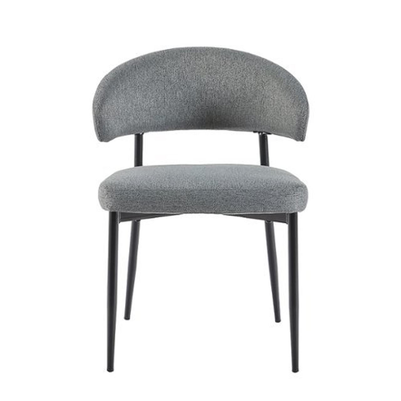 Walker Edison - Modern Curved Back Upholstered Dining Chair (2-Piece Set) - Charcoal