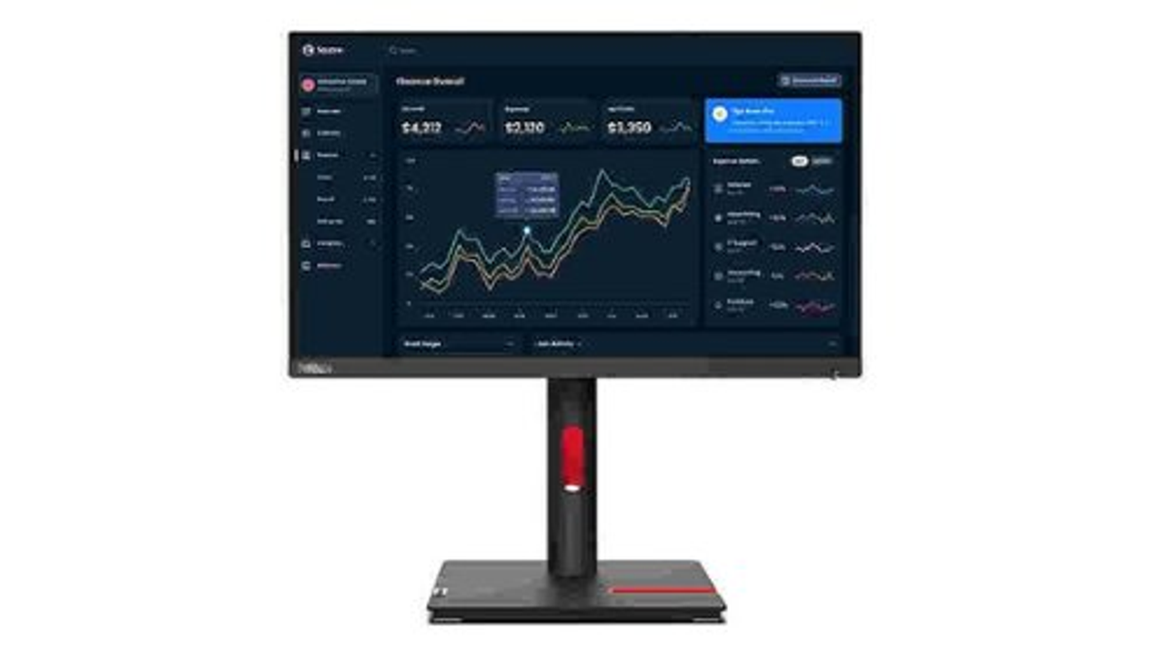 Lenovo - ThinkVision 21.5" T22i-30 LED FHD Monitor (HDMI, DisplayPort,  VGA) - Raven Black