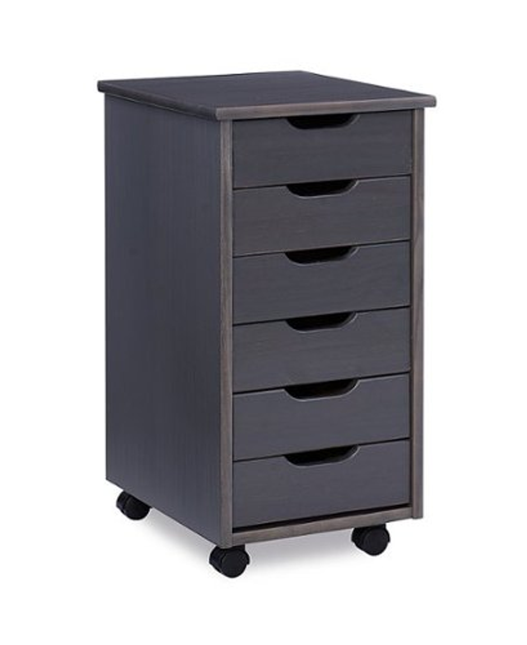 Linon Home Décor - Monte Six-Drawer Rolling Storage Cart - Gray