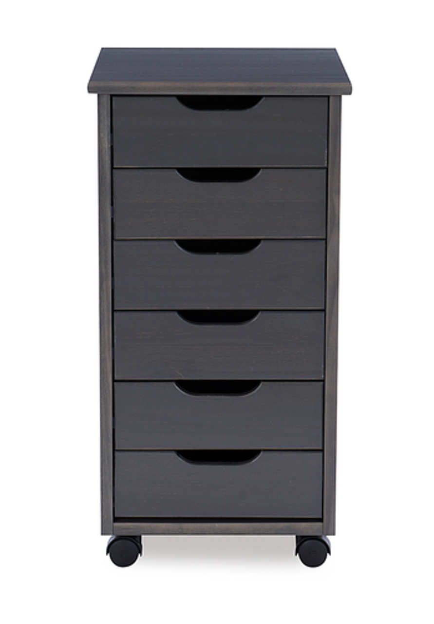 Linon Home Décor - Monte Six-Drawer Rolling Storage Cart - Gray