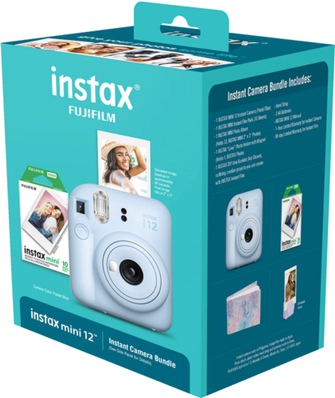 Fujifilm - INSTAX MINI 12 Blue Holiday Bundle - Blue