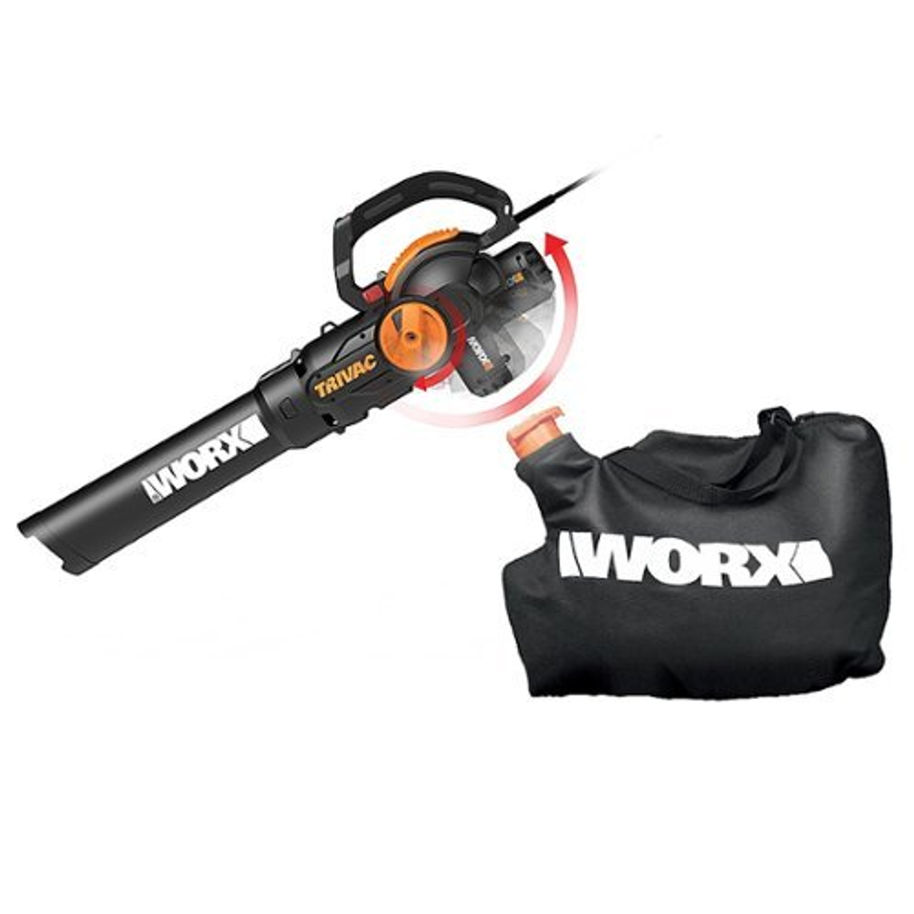 WORX - 12 Amp TRIVAC 3-in-1 Electric Leaf Blower/Mulcher/Vacuum - Black