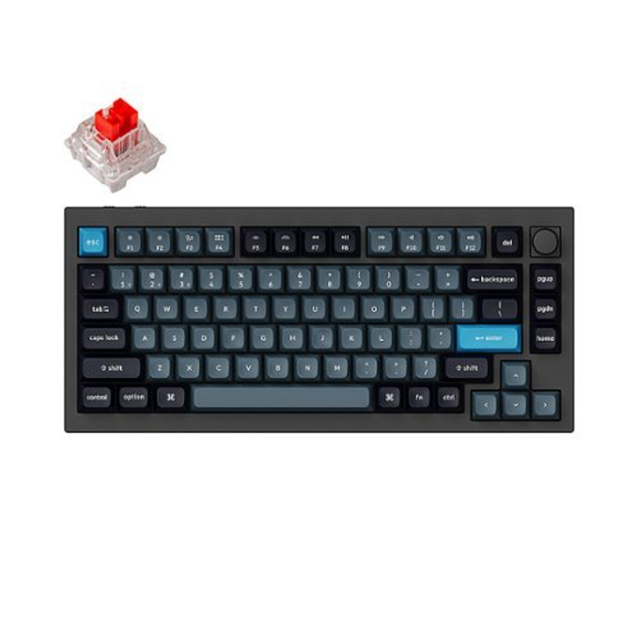 Keychron - Q1 Pro Red Switch Mechanical Keyboard Mac or PC - Black