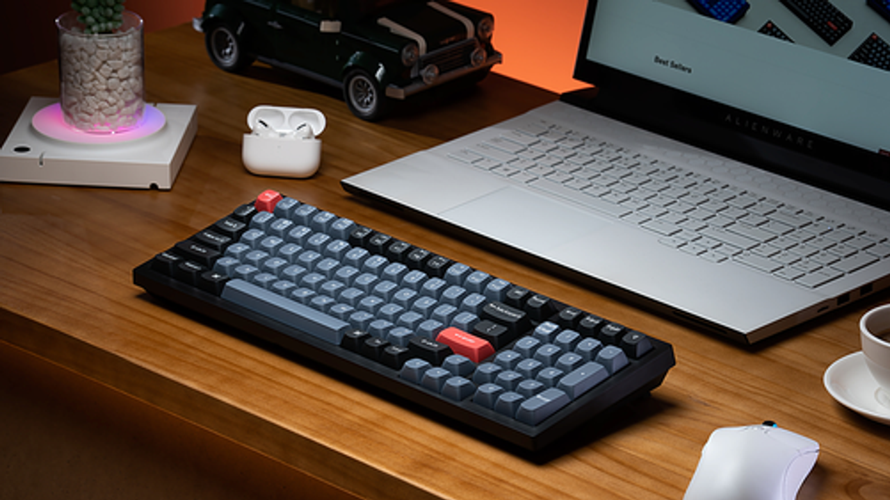Keychron - K4 Pro Red Switch Mechanical Keyboard Mac or PC - Black