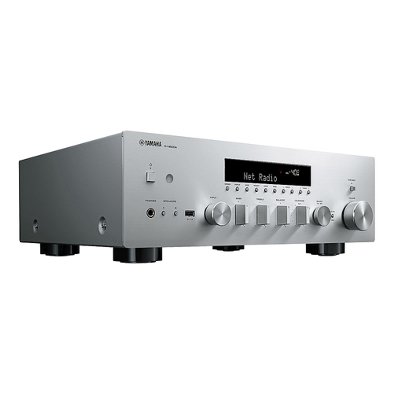 Yamaha - Bluetooth 120-Watt-Continuous-Power 2.0-Channel Network Stereo Receiver with Remote, R-N600A - Silver