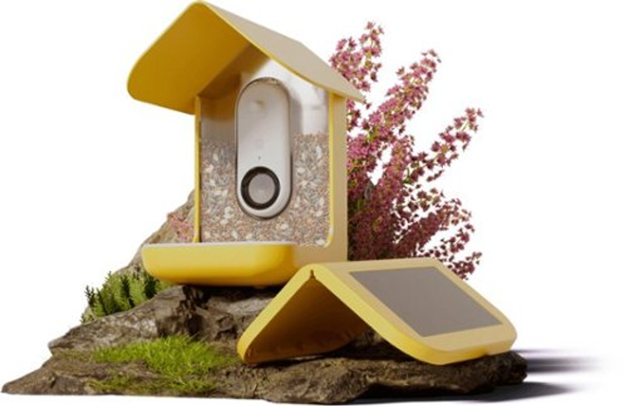 Bird Buddy - Smart Bird Feeder with Solar Roof - Yellow