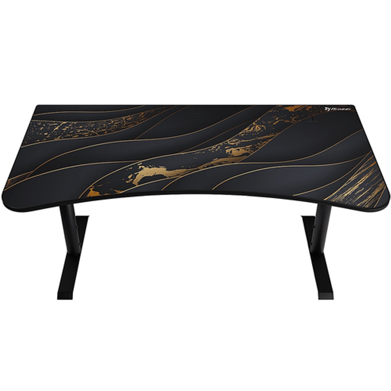 Arozzi - Arena Ultrawide Curved Gaming Desk - Black Gold