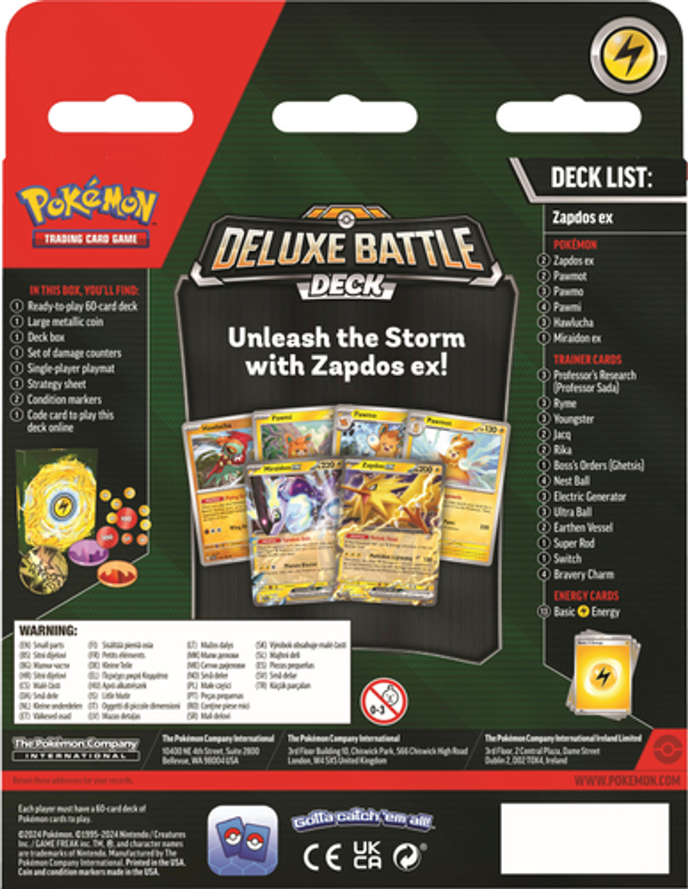 Pokémon TCG: Ninetales ex or Zapdos ex Deluxe Battle Deck