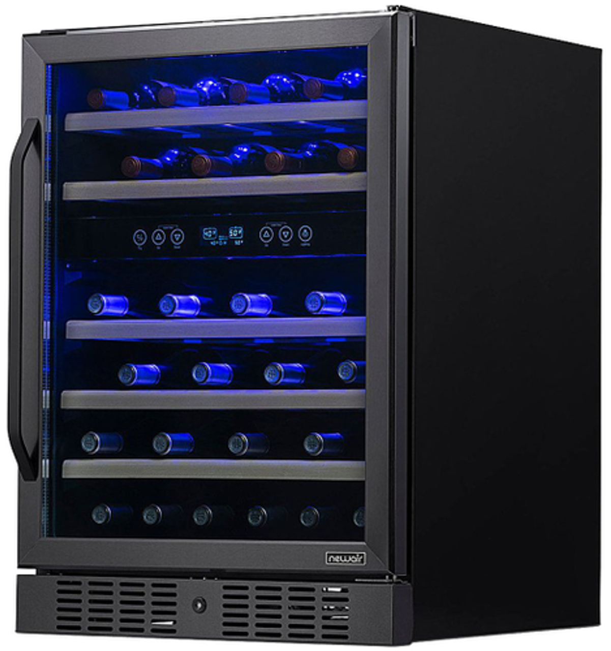 NewAir - 24” Built-in 46 Bottle Factory Refurbished Dual Zone Compressor Wine Fridge in Black - Black