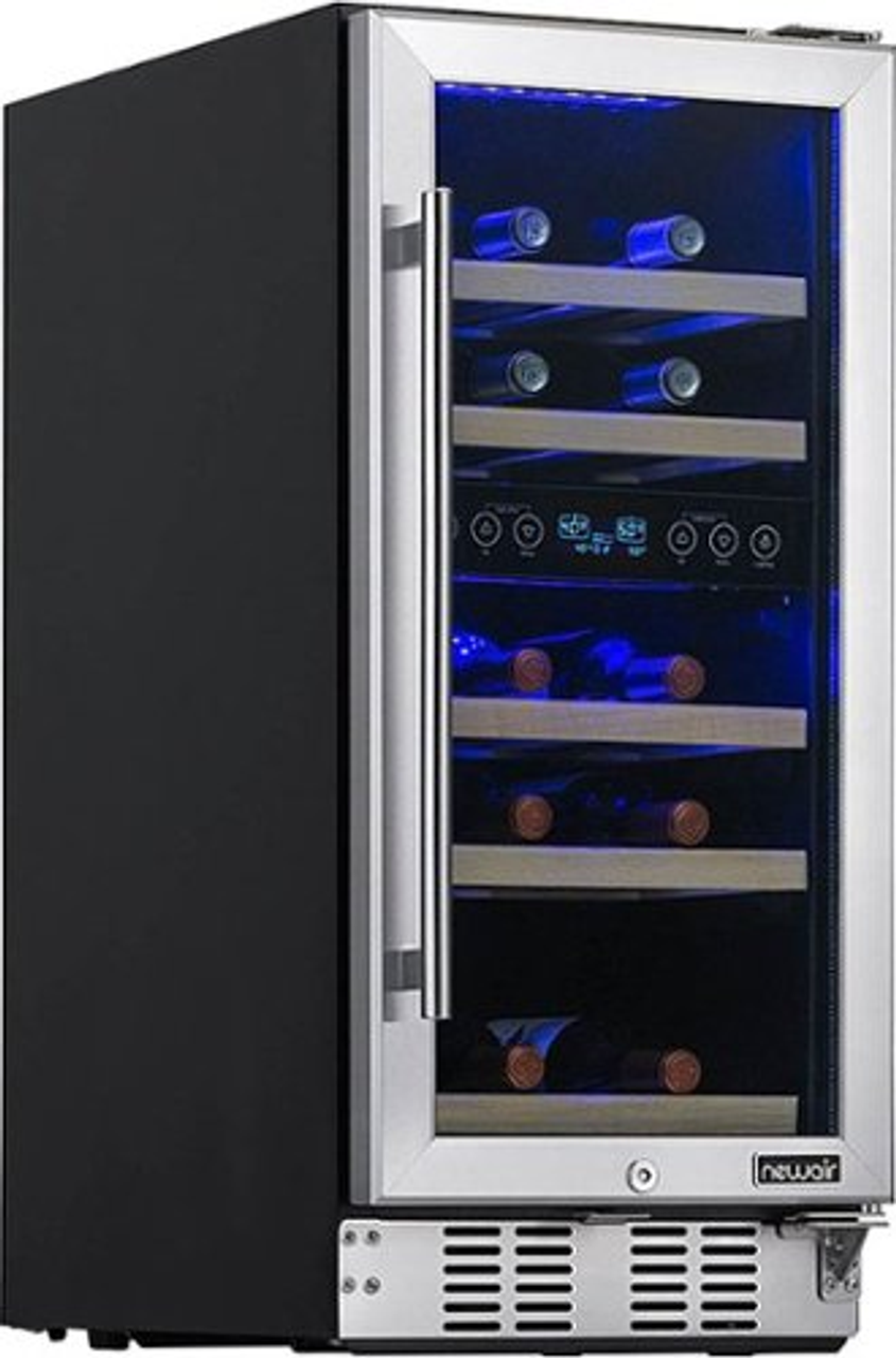 NewAir - 15” Built-in 29 Bottle Factory Refurbished Dual Zone Compressor Wine Fridge - Stainless Steel