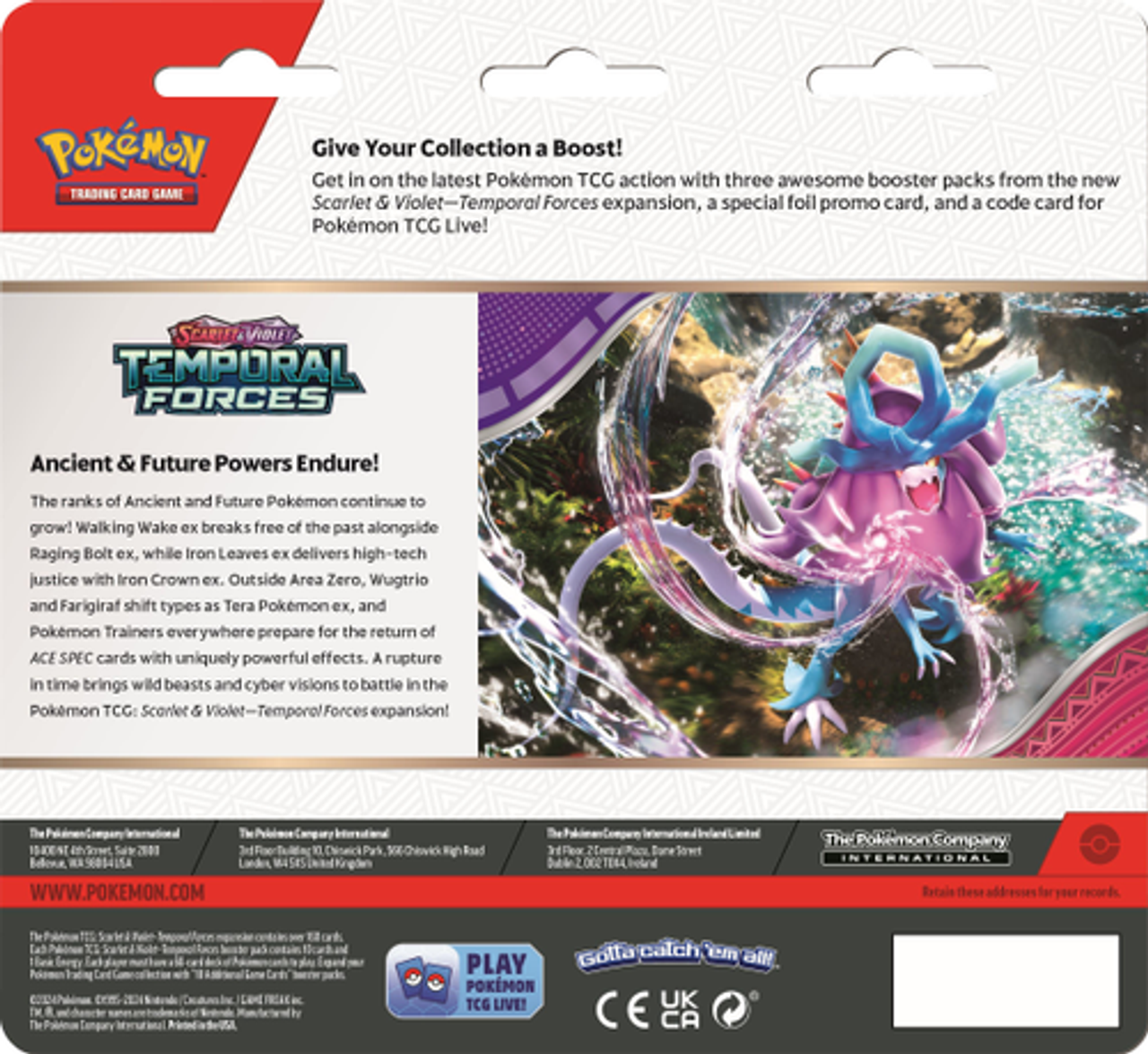 Pokémon TCG: Scarlet & Violet— Temporal Forces 3pk Booster - Styles May Vary