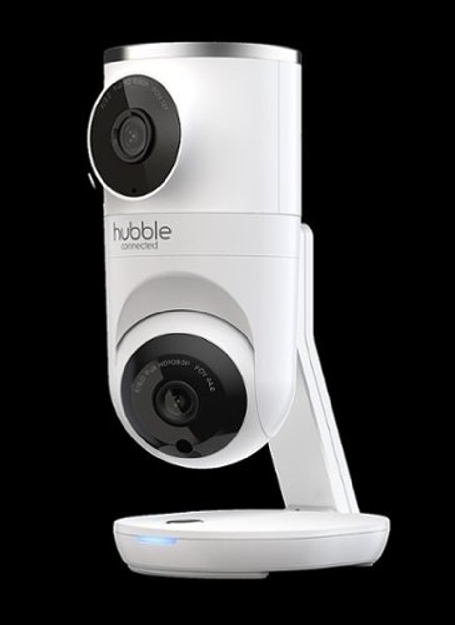 Hubble Connected Nursery Pal Dual Vision Smart Camera Wi-Fi Baby Monitor with AI Motion Tracking in White - White