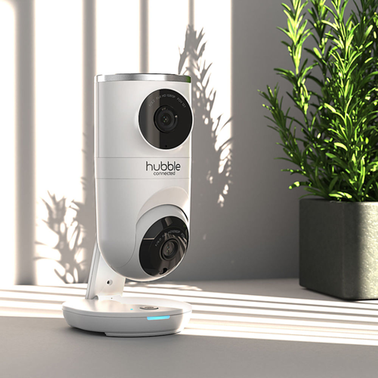 Hubble Connected Nursery Pal Dual Vision Smart Camera Wi-Fi Baby Monitor with AI Motion Tracking in White - White