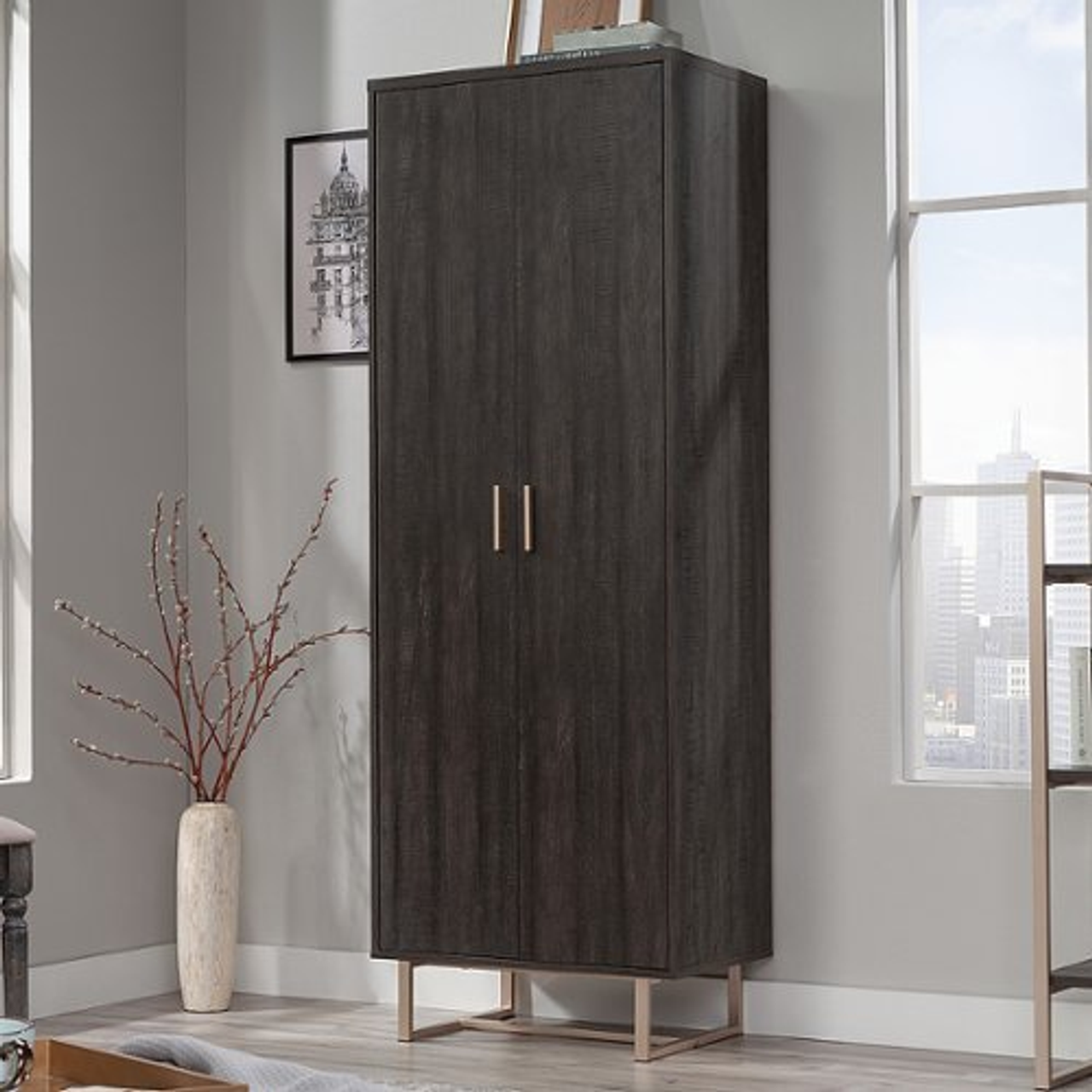 Sauder - 2-Door Storage Cabinet in Blade Walnut - Blade Walnut™