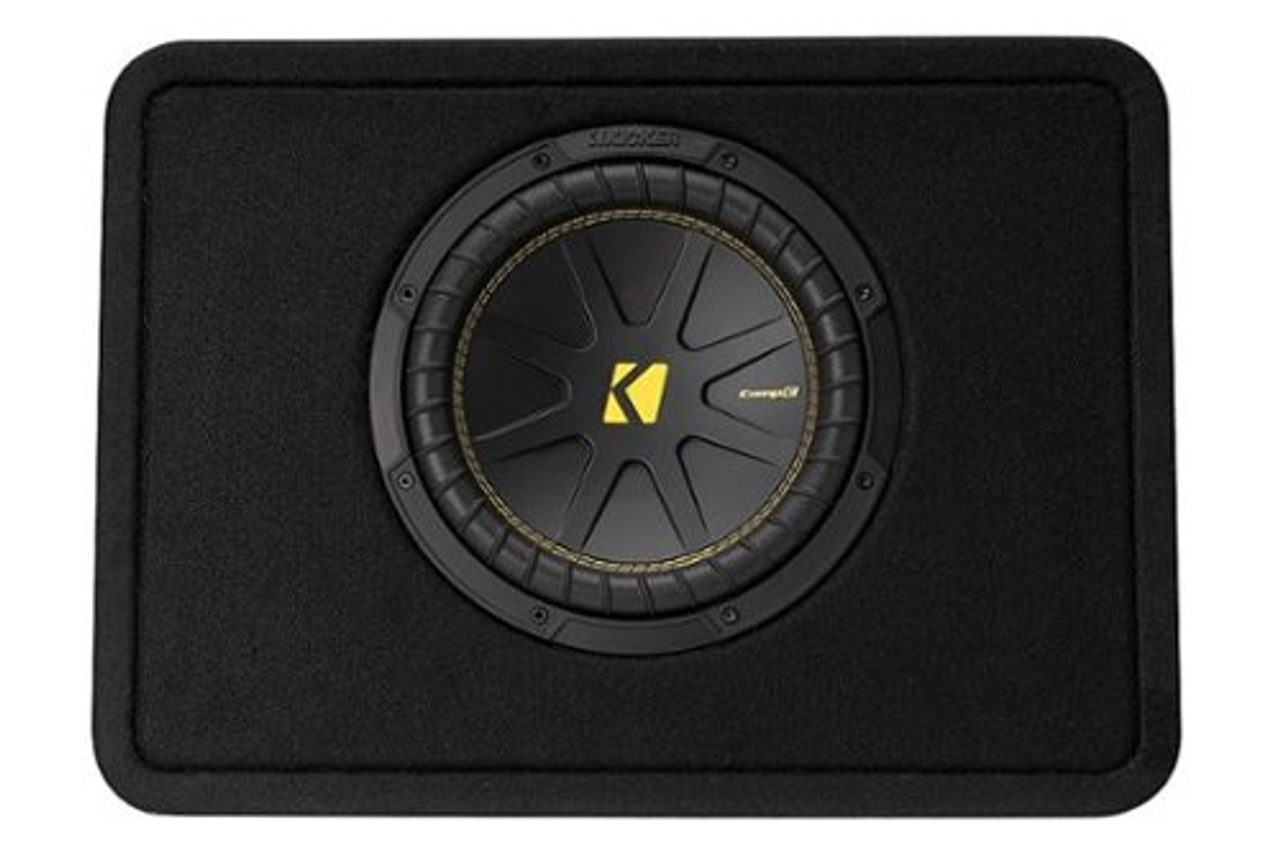 KICKER - CompC 10" Single-Voice-Coil 2-Ohm Loaded Subwoofer Enclosure - Black