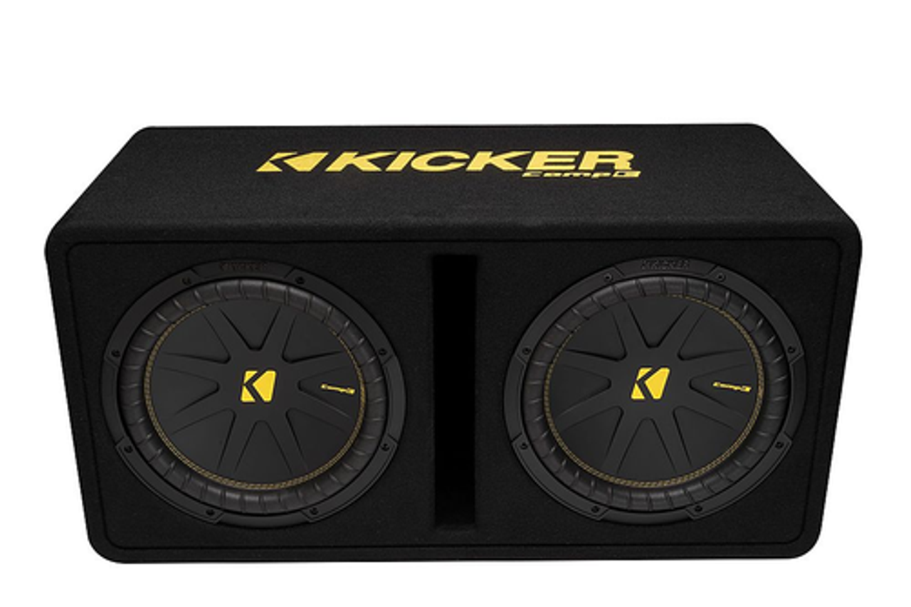 KICKER - CompC 12" Loaded Enclosures Dual Single-Voice-Coil 2-Ohm Subwoofers - Black