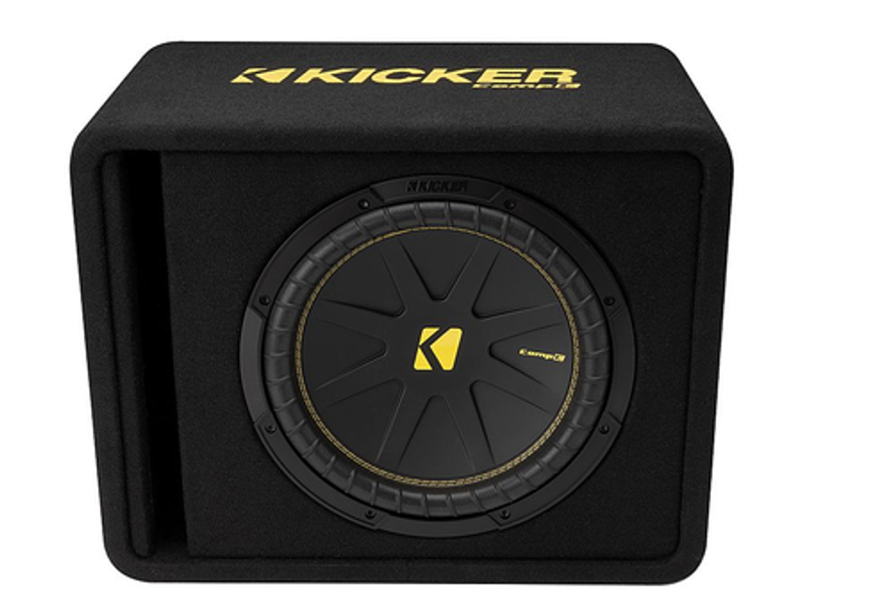 KICKER - CompC 12" Loaded Enclosures Single-Voice-Coil 2-Ohm Subwoofer - Black