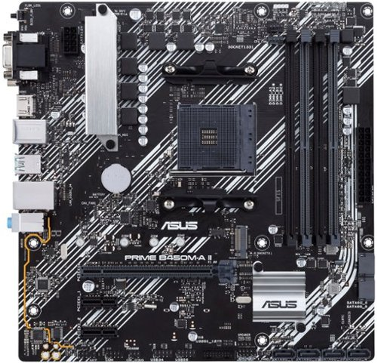 ASUS - PRIME B450M-A II (AM4 Socket) USB 3.2 AMD Motherboard - Black - Black