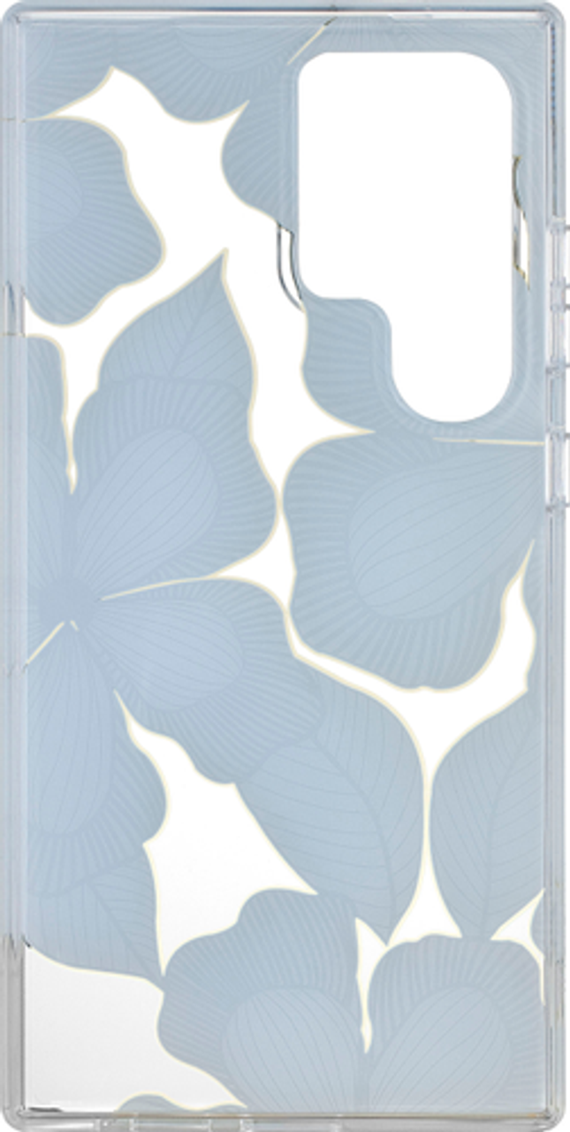Insignia™ - Hard-Shell Case for Samsung Galaxy S24 Ultra - Blue Flower (Clear)