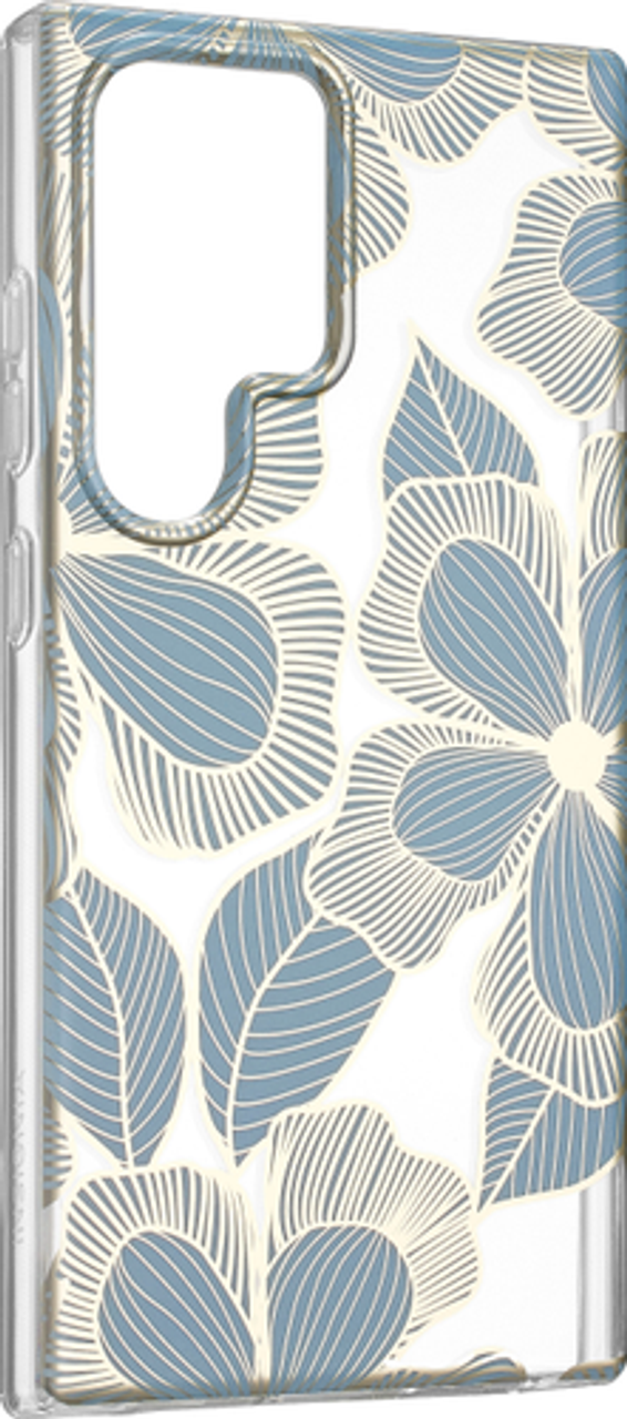 Insignia™ - Hard-Shell Case for Samsung Galaxy S24 Ultra - Blue Flower (Clear)