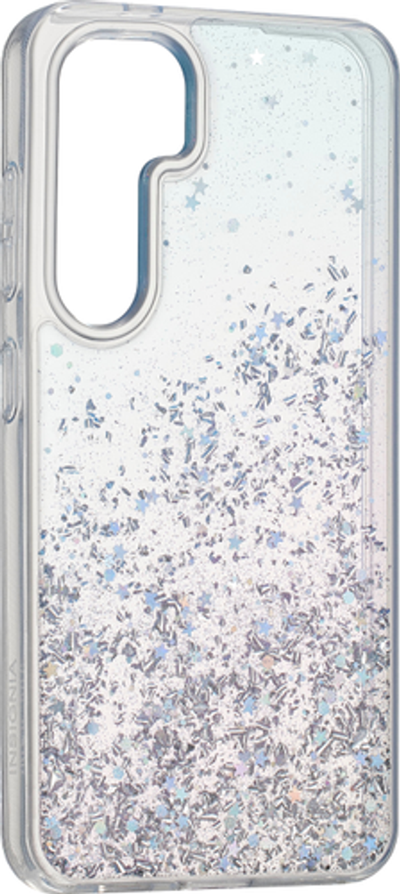 Insignia™ - Hard-Shell Case for Samsung Galaxy S24 - Glitter Gradient (Clear)