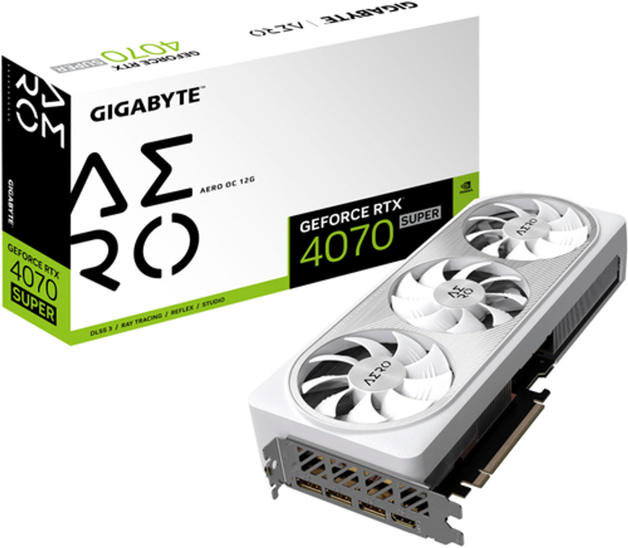 GIGABYTE - NVIDIA GeForce RTX 4070 SUPER Aero OC 12GB GDDR6X PCI Express 4.0 Graphics Card - White