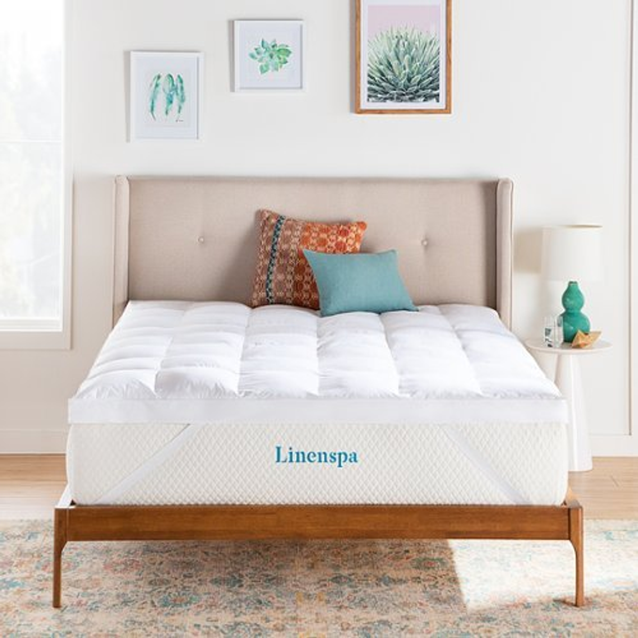 Linenspa Essentials - 3" Twin Down Alternative Mattress Topper - White