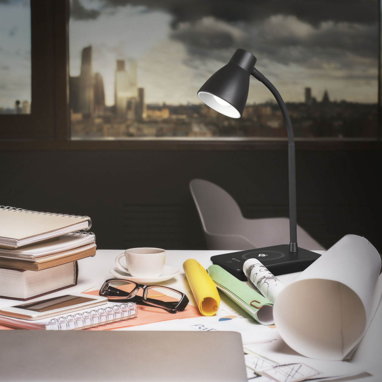 OttLite - Infuse LED Desk Lamp with Qi Charging