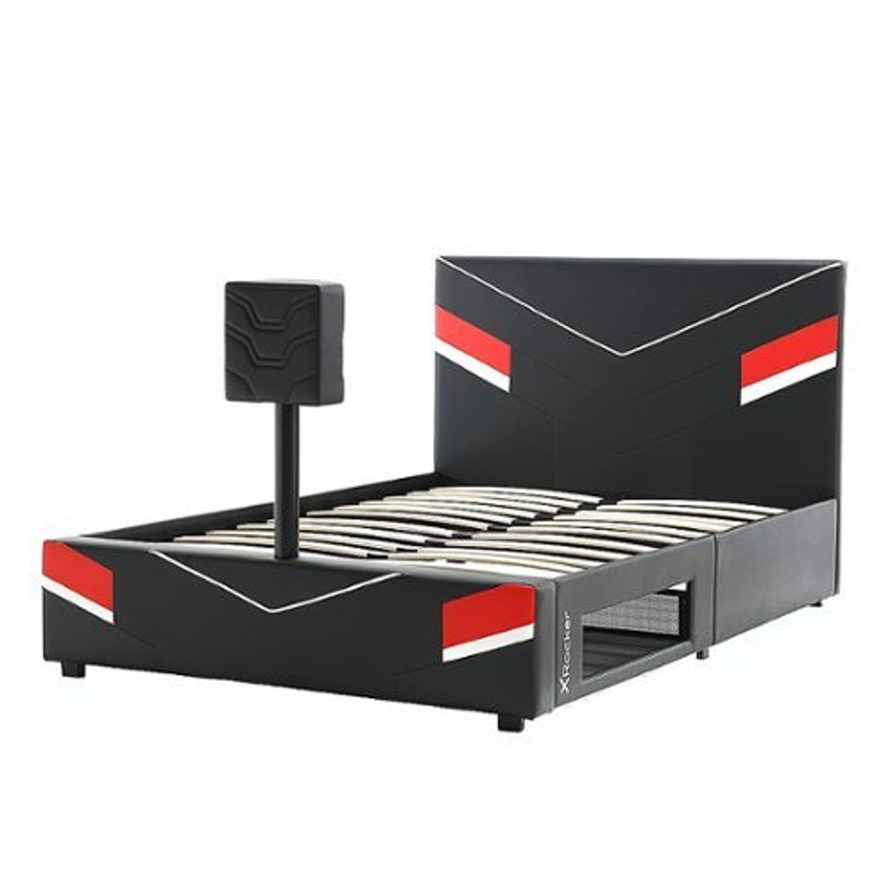 X Rocker - Orion eSports Gaming Bed Frame with TV Mount, Full - Black/Red