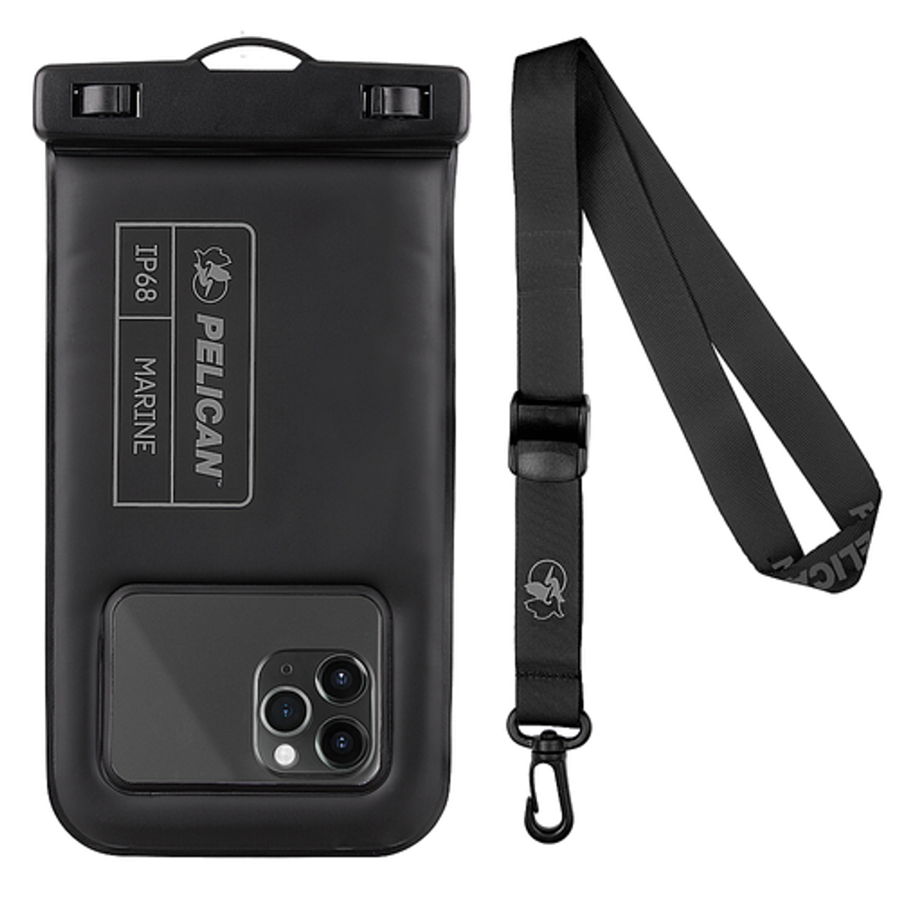 Pelican - Waterproof Floating Phone Pouch for Most Cell Phones - Stealth Black