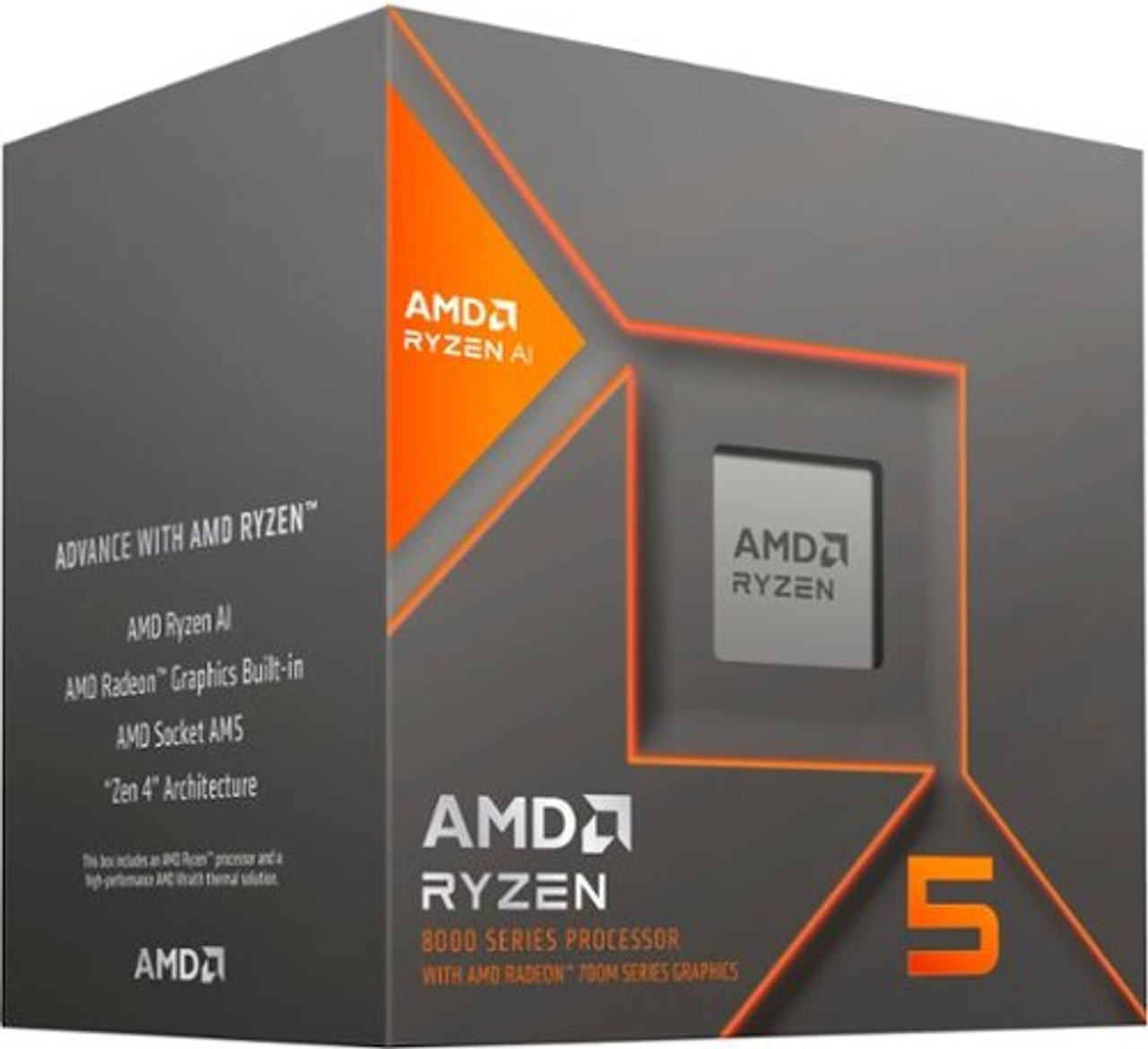 AMD - Ryzen 5 8600G 6-core - 12-thread – 4.3 GHz (5.0 GHz Max Boost) Socket AM5 Unlocked Desktop Processor