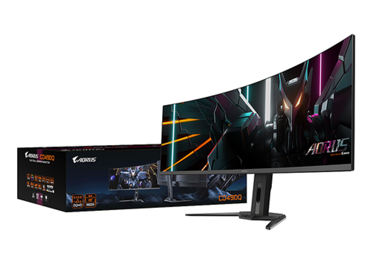 GIGABYTE - CO49DQ 49" QD OLED DQHD FreeSync Premium Pro Curved Gaming Monitor with HDR (HDMI, DisplayPort, Type C) - Black