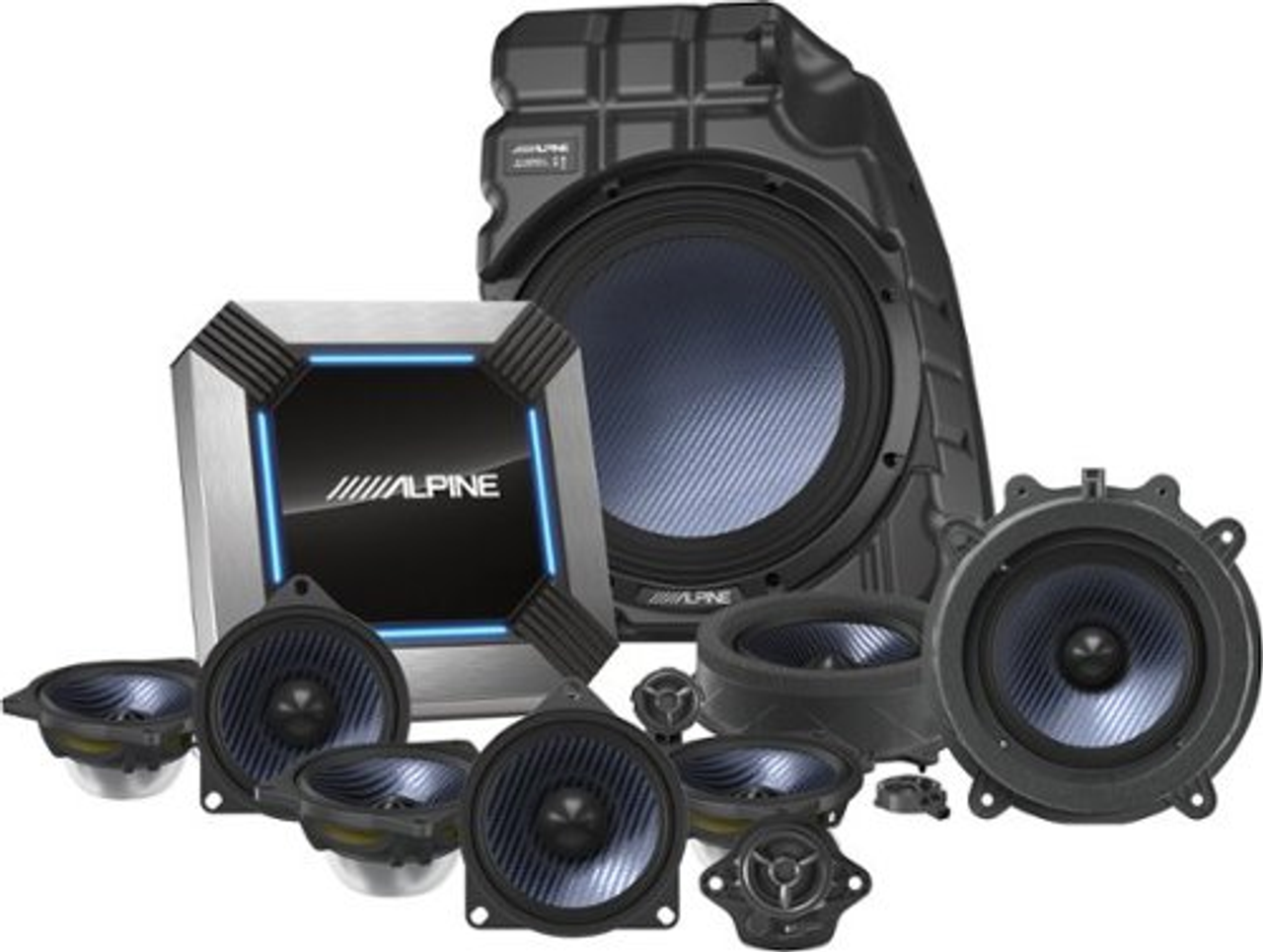 Alpine - 11-Speaker Complete Sound System Upgrade for 2022-Up Tesla Model 3 - Black