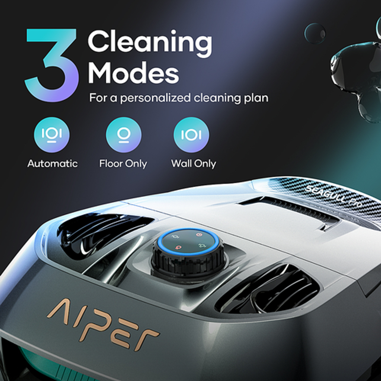 Aiper - SG Pro for In-ground Pools 1600sq.ft, 80GPM Suction Power Cordless Robotic Pool Vacuum - Gray