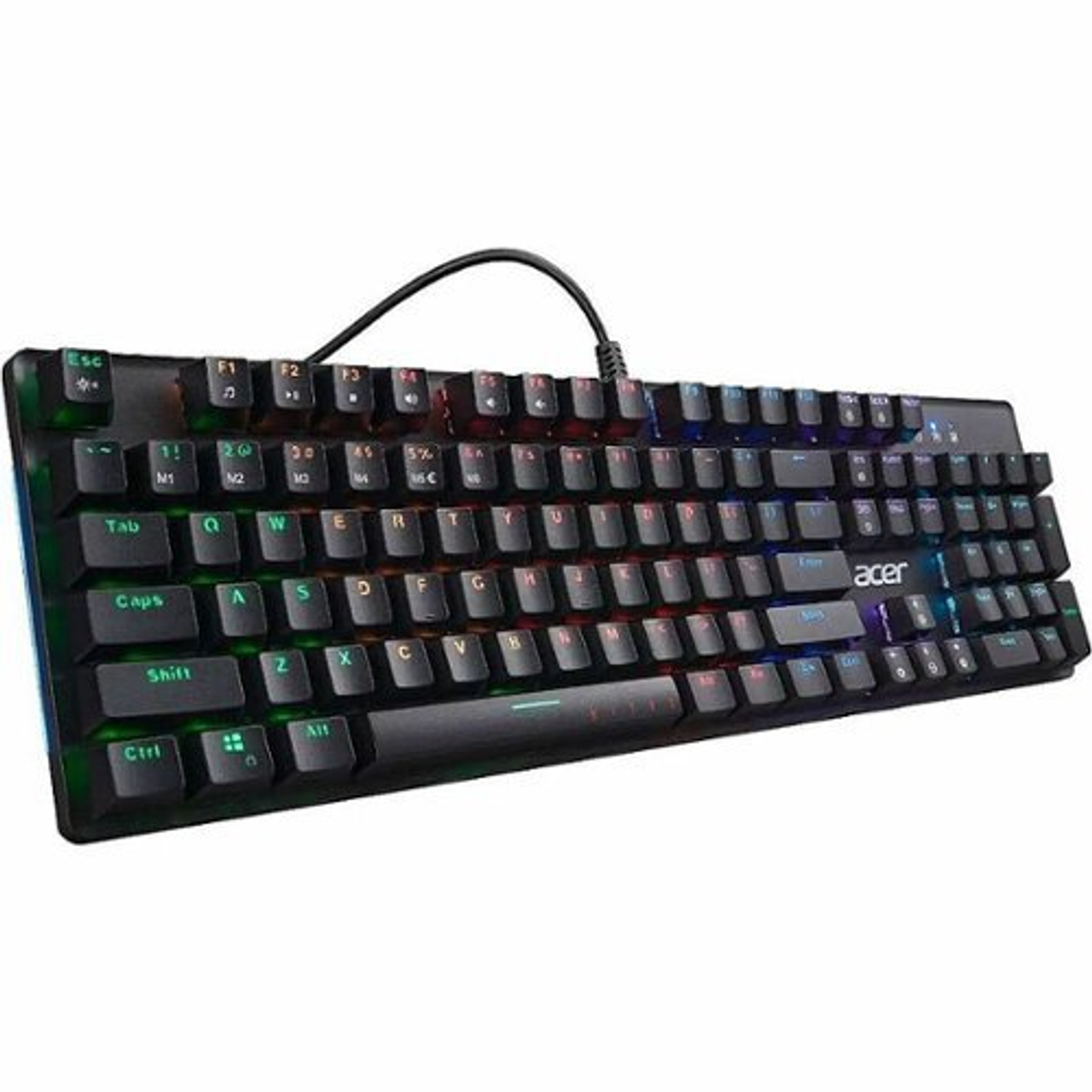 Acer - Nitro NKW202 Ergonomic Full-size Wired Mechanical Gaming Keyboard - Black