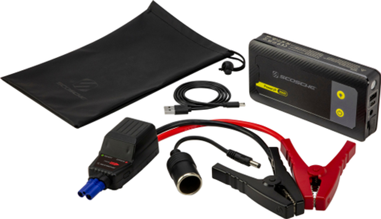 Scosche - PowerUp 2000 Portable Car Jump Starter with USB Power Bank and LED Flashlight - Black
