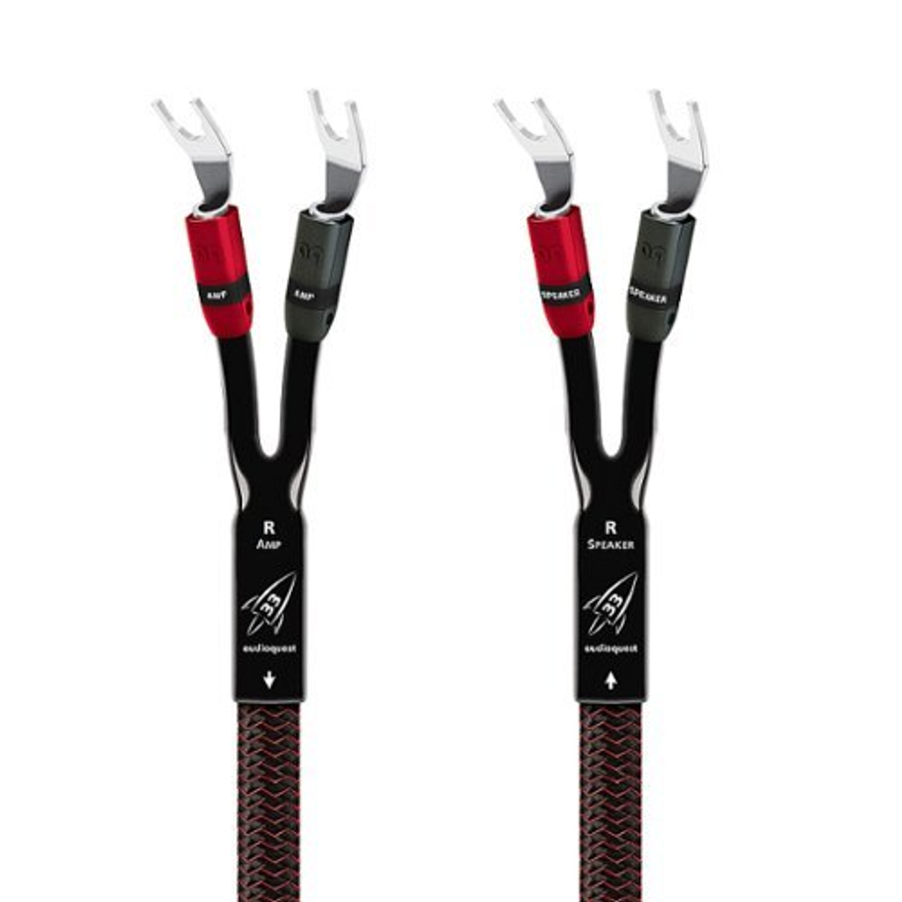 AudioQuest - 6FT Rocket 33 Single FR Multi-Spade Speaker Cable - Red/Black