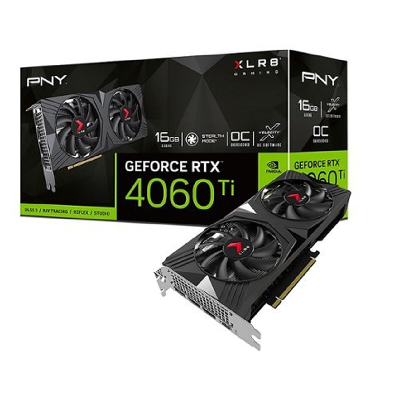 PNY - GeForce RTX 4060 Ti 16GB XLR8 Gaming VERTO Overclocked Graphics Card with Dual Fan - Black