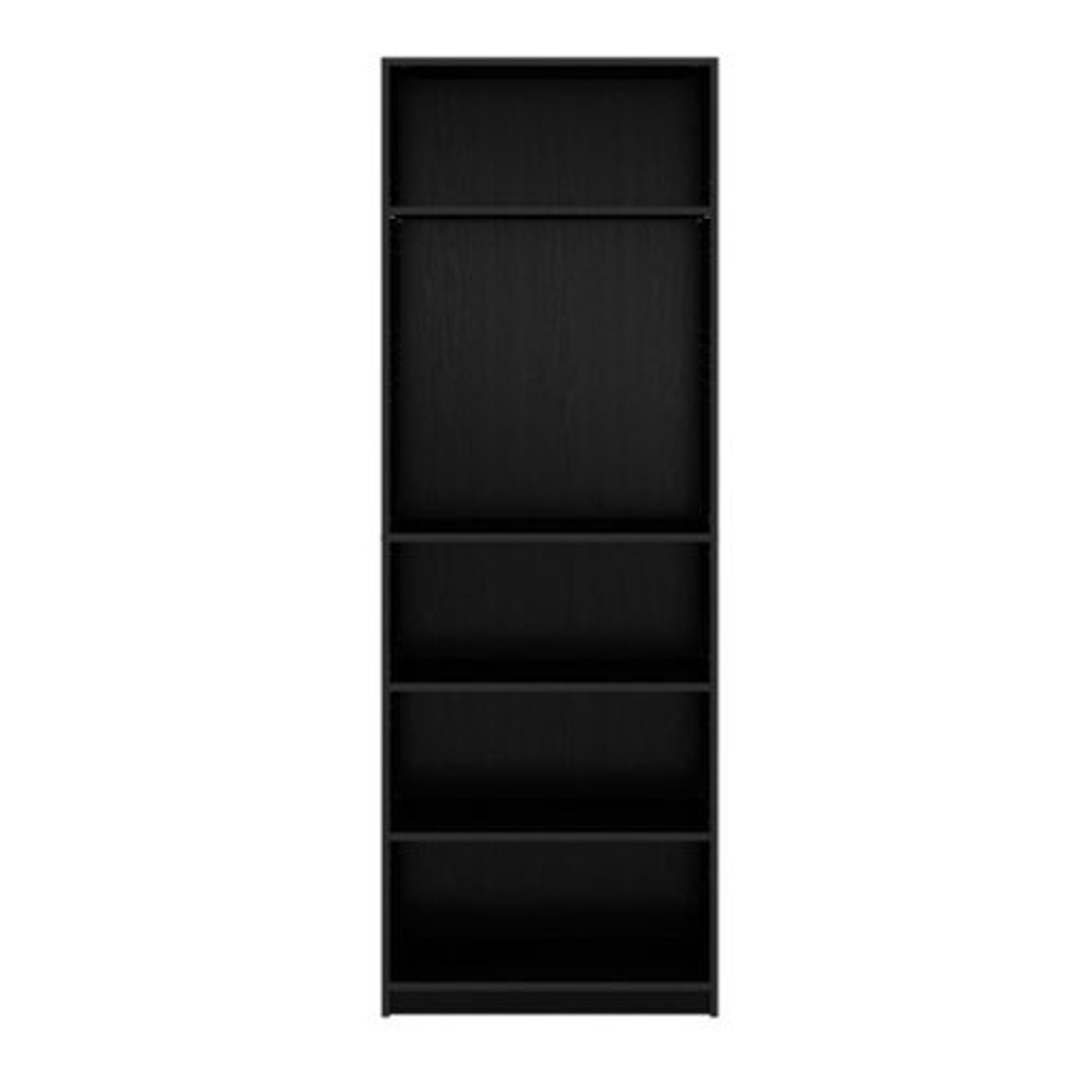 CorLiving - Teo 5-Tier Bookshelf in Black - Black Ravenwood