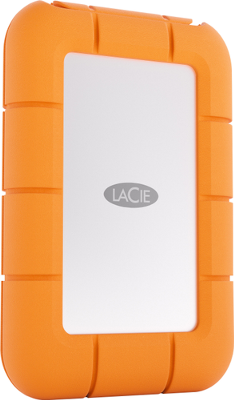 LaCie Rugged Mini SSD 1TB Solid State Drive - USB 3.2 Gen 2x2, speeds up to 2000MB/s (STMF1000400) - Silver and Orange
