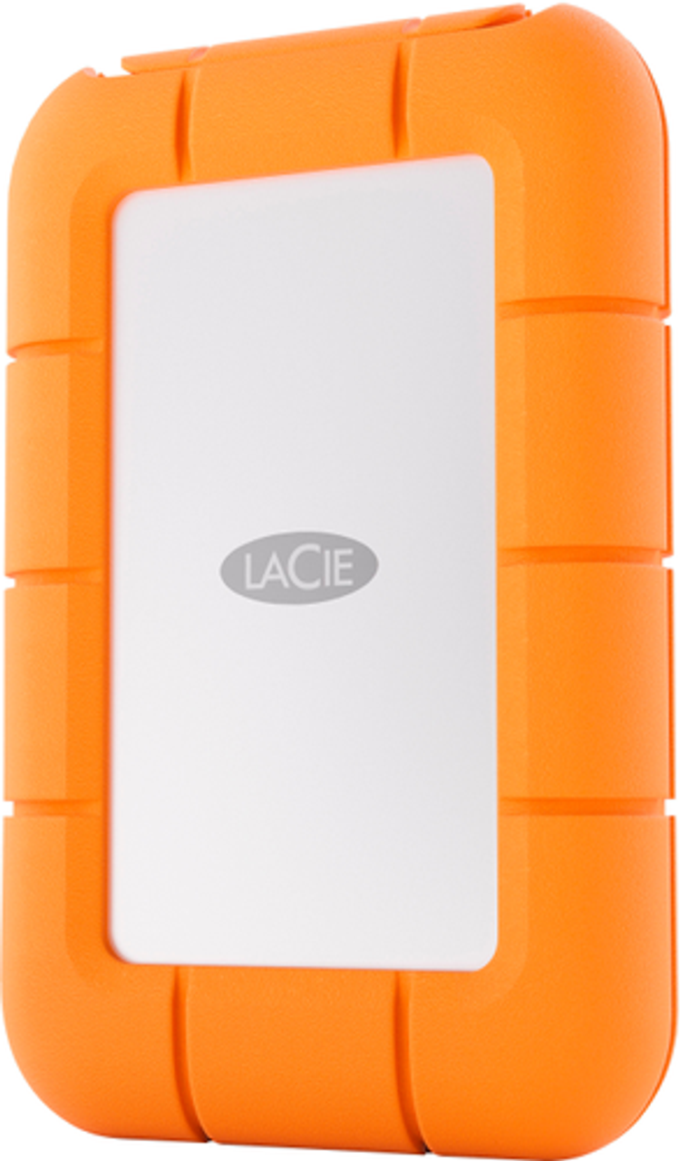LaCie Rugged Mini SSD 2TB Solid State Drive - USB 3.2 Gen 2x2, speeds up to 2000MB/s (STMF2000400) - Silver and Orange