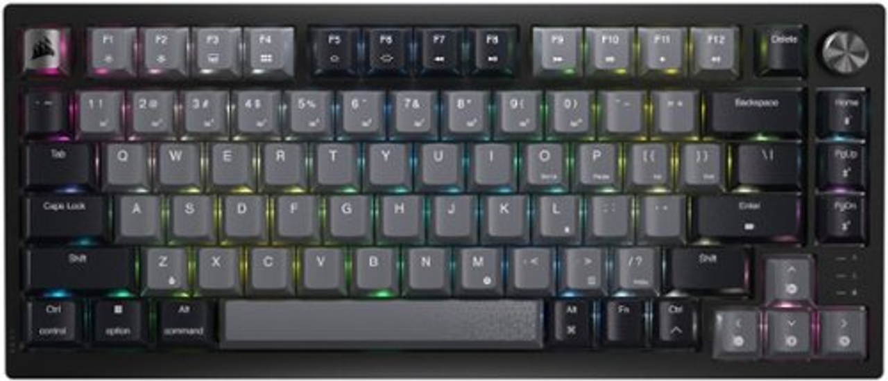 CORSAIR - K65 PLUS WIRELESS 75% RGB Mechanical Gaming Keyboard - Black/Gray
