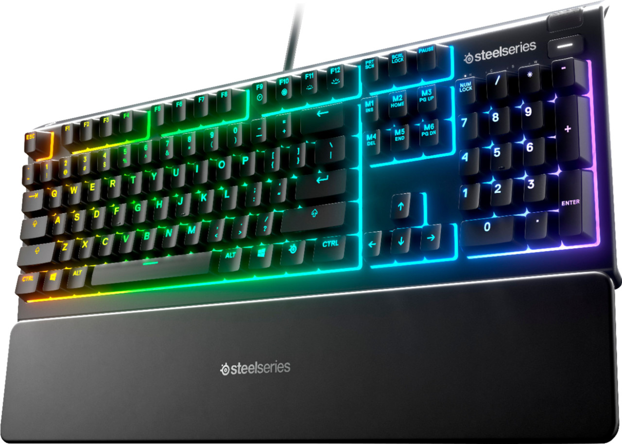 SteelSeries - Apex Wired Whisper Quiet Gaming Switch Keyboard with RGB Back Lighting - Black