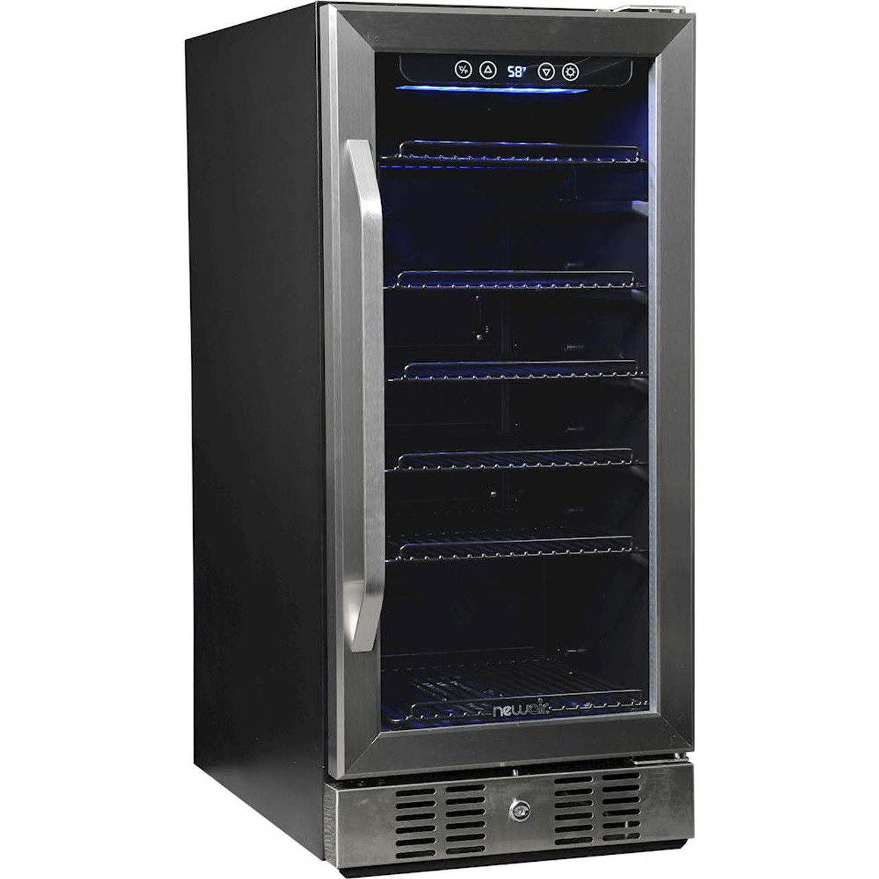 NewAir - 96-Can Built-In Beverage Cooler - Stainless steel