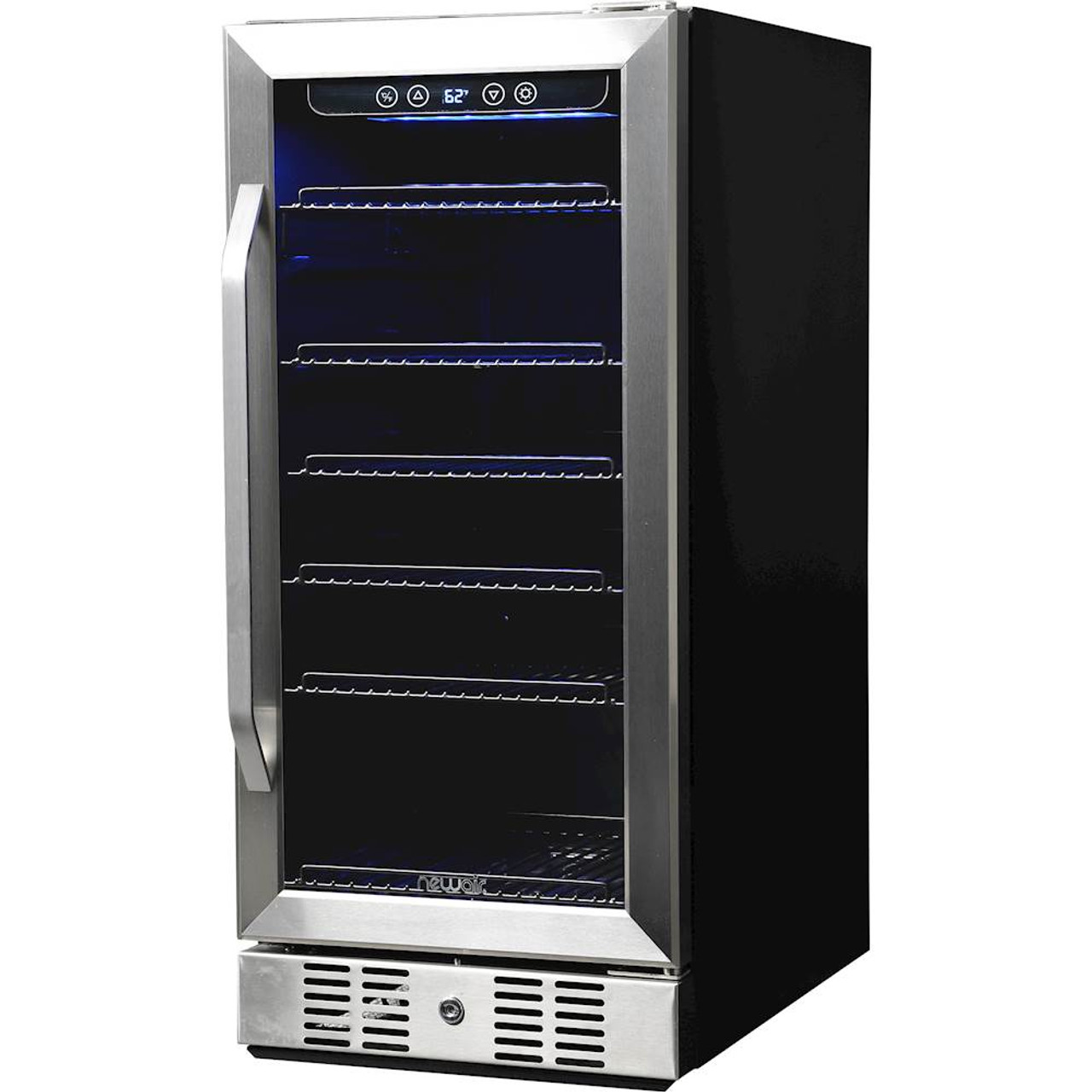 NewAir - 96-Can Built-In Beverage Cooler - Stainless steel